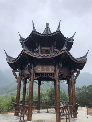 福建防腐木古建凉亭尺寸规格定制 钦瑞古建