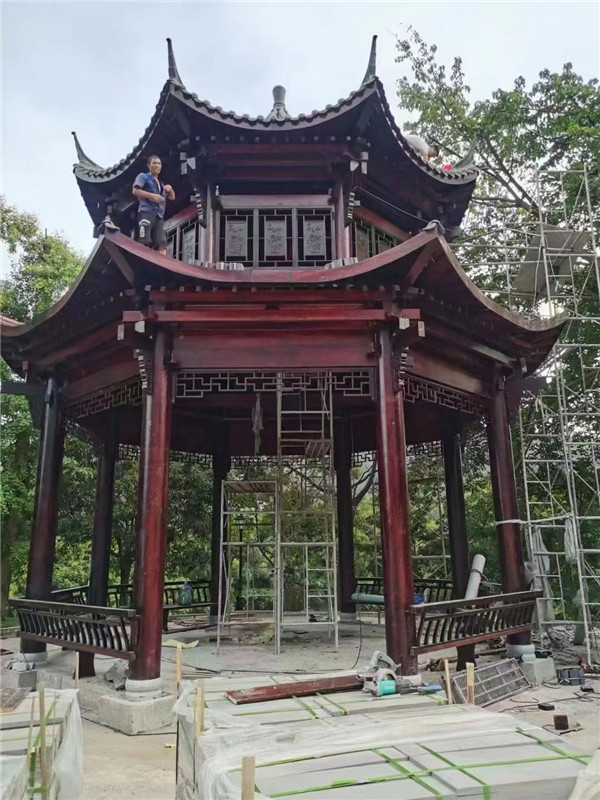 江西钦瑞古建 湖北防腐木古建凉亭尺寸规格定制